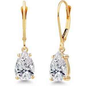 2.00 Cttw Lab Grown Diamond Dangle Drop Earrings For Women | 14K Yellow Gold | P